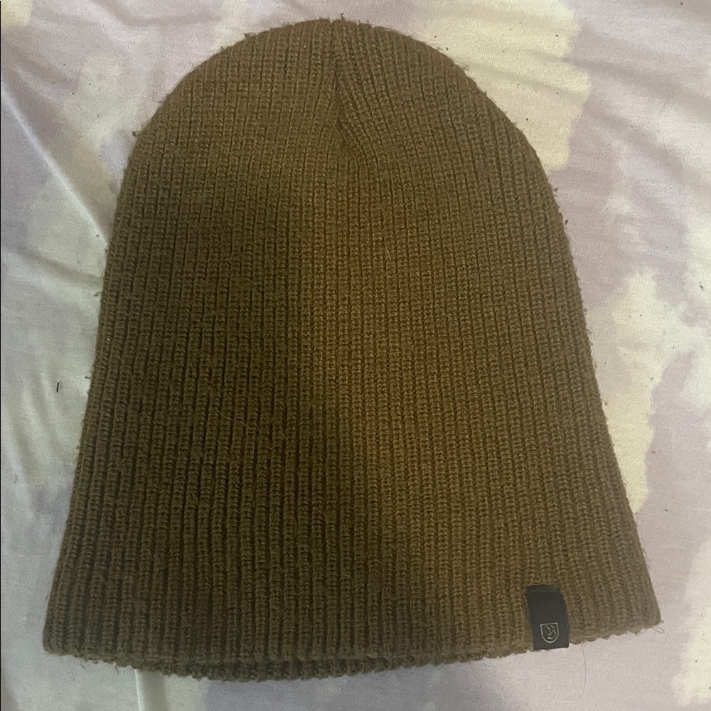Brown Ribbed Knit Beanie